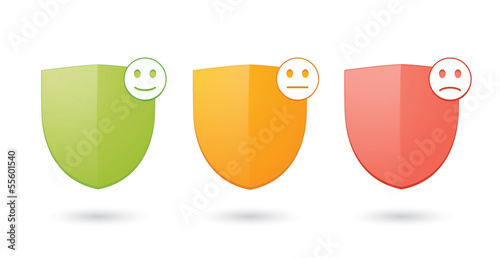 A set of informatic protection shield icons