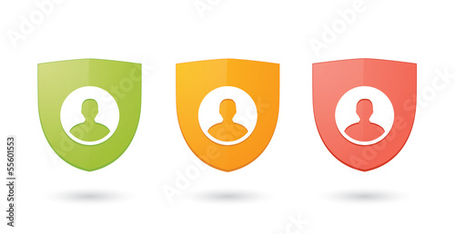 A set of informatic protection shield icons