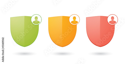 A set of informatic protection shield icons