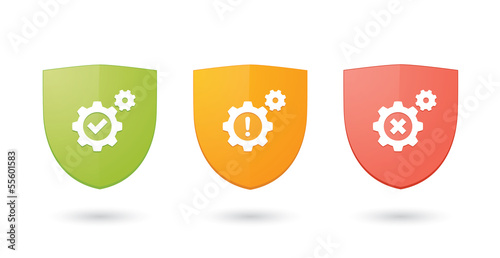 A set of informatic protection shield icons