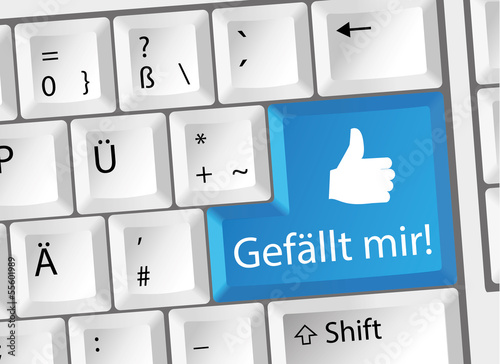 Gefällt mir / i Like / Social Media Tastatur Deutsch