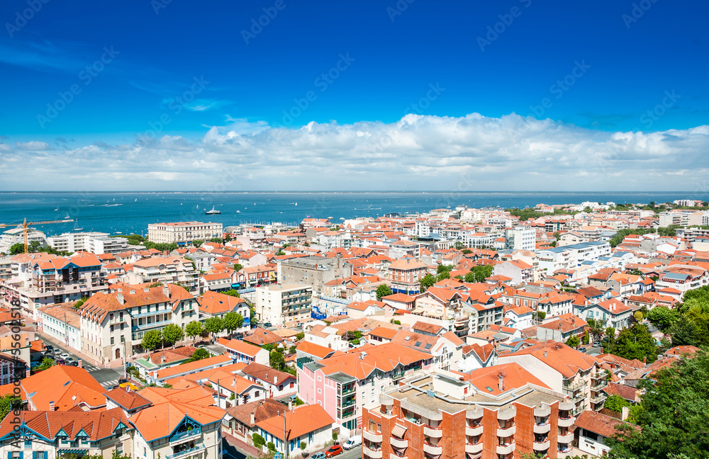 View of Arcachon and Atlantic ocean, France