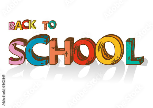 Colorful back to school text education concept background.