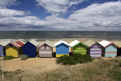 Colorful Beach Huts in Australia © Vividrange