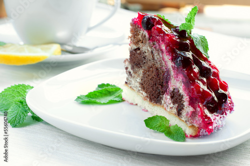 cake with berries