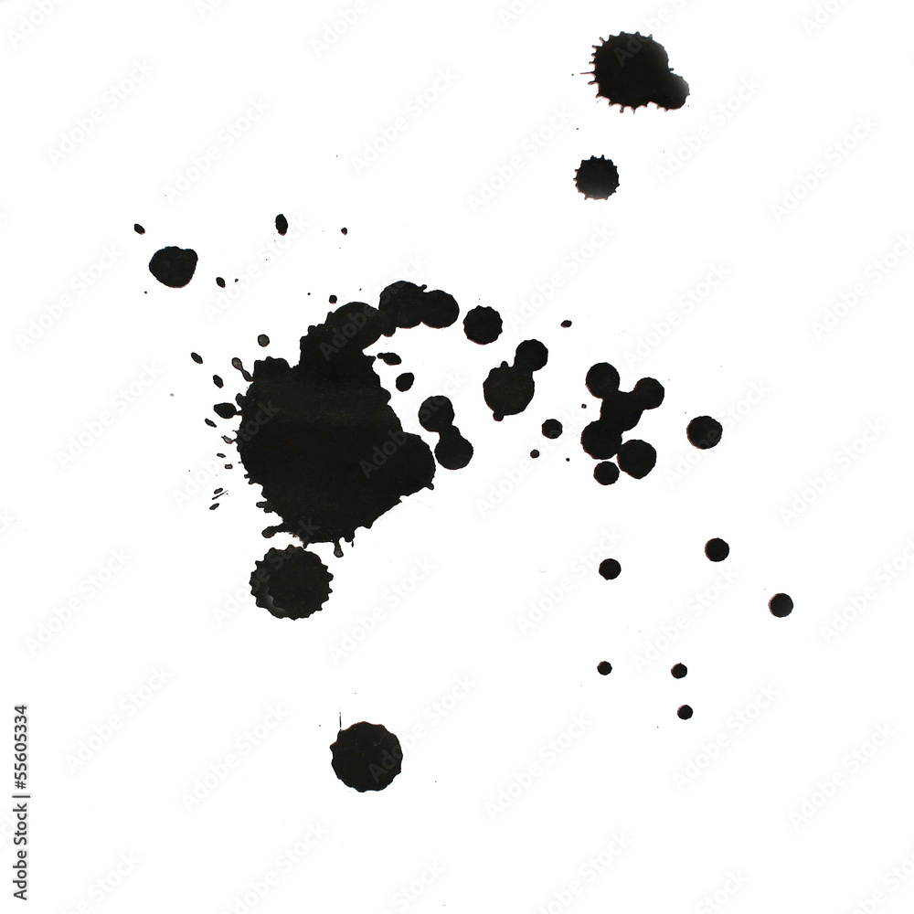 ink watercolor paint splatter splash grunge background black blo - obrazy, fototapety, plakaty 