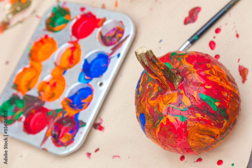 Fototapeta premium Painted Pumpkins