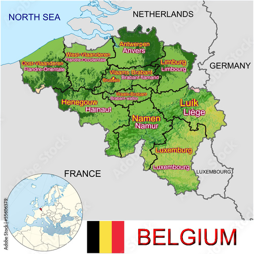 Belgium Europe national emblem map symbol location