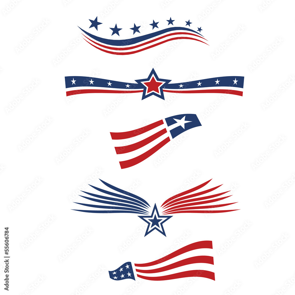 USA star flag design elements USA star flag design elements