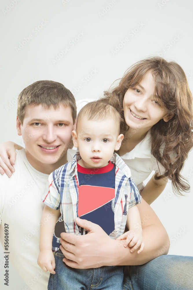 Three Caucasian Family Members Together Three Caucasian Family Members Together