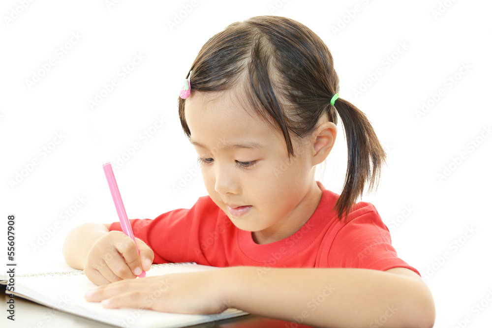 勉強をする女の子 勉強をする女の子