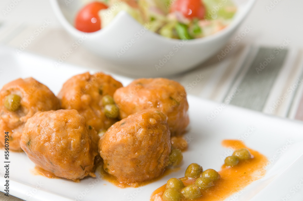 meat balls with vegetable salad meat balls with vegetable salad