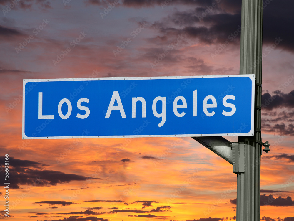 Obraz premium LA Street Sign Sunset