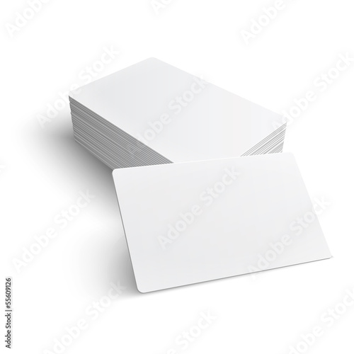 Stack of blank business card.