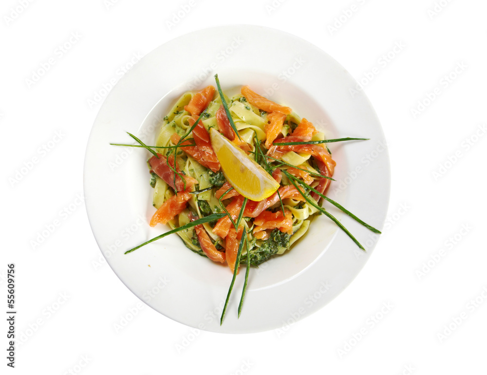 Fettuccine with salmon Fettuccine with salmon