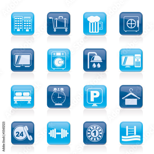 Hotel and motel icons - Vector icon Set