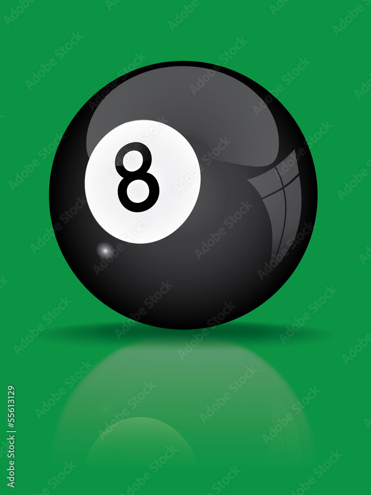 black billiard ball with reflection vector illustration black billiard ball with reflection vector illustration