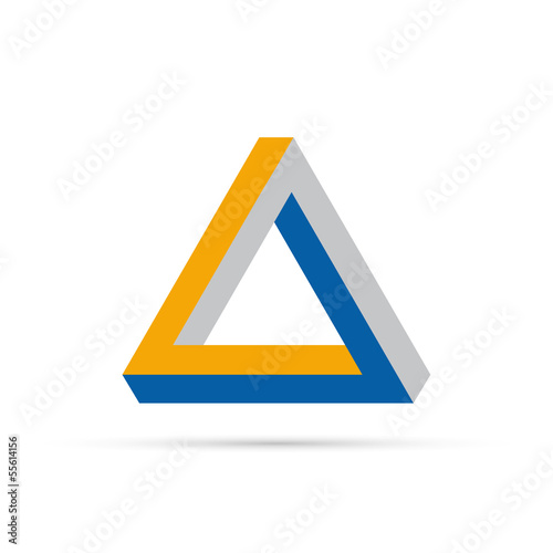 Vector logo triangle 3D