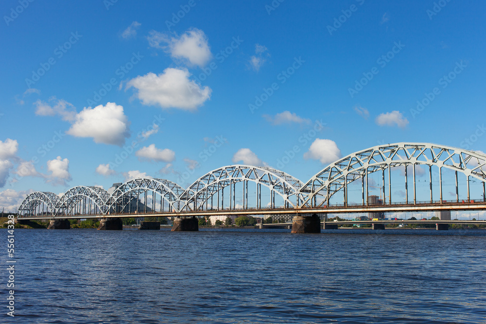 Naklejka premium Riga railway bridge, Latvia.