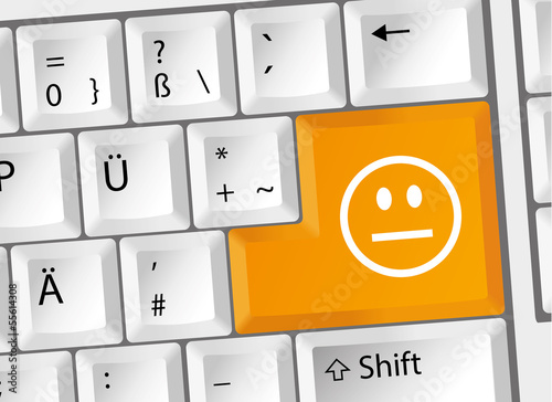 Smiley Neutral Befriedigend Tastatur Deutsch