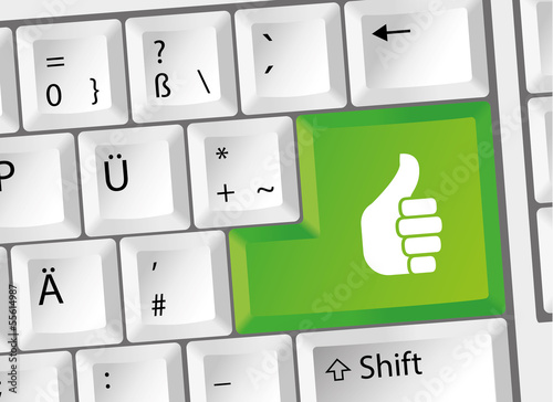 Daumen hoch Thumb Up Tastatur Deutsch – Stock-Vektorgrafik | Adobe Stock