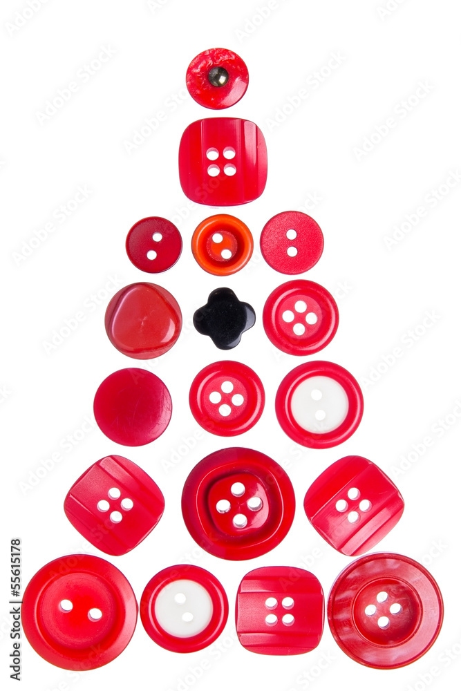 Christmas tree made of sewing buttons
