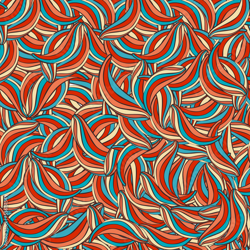colored retro swirls seamless pattern
