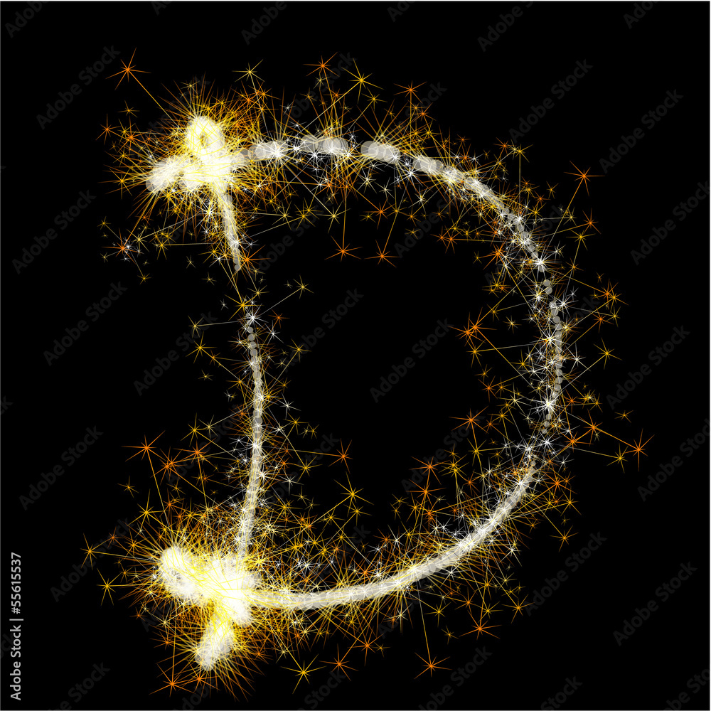 Vector sparkler alphabet. Vector sparkler alphabet.