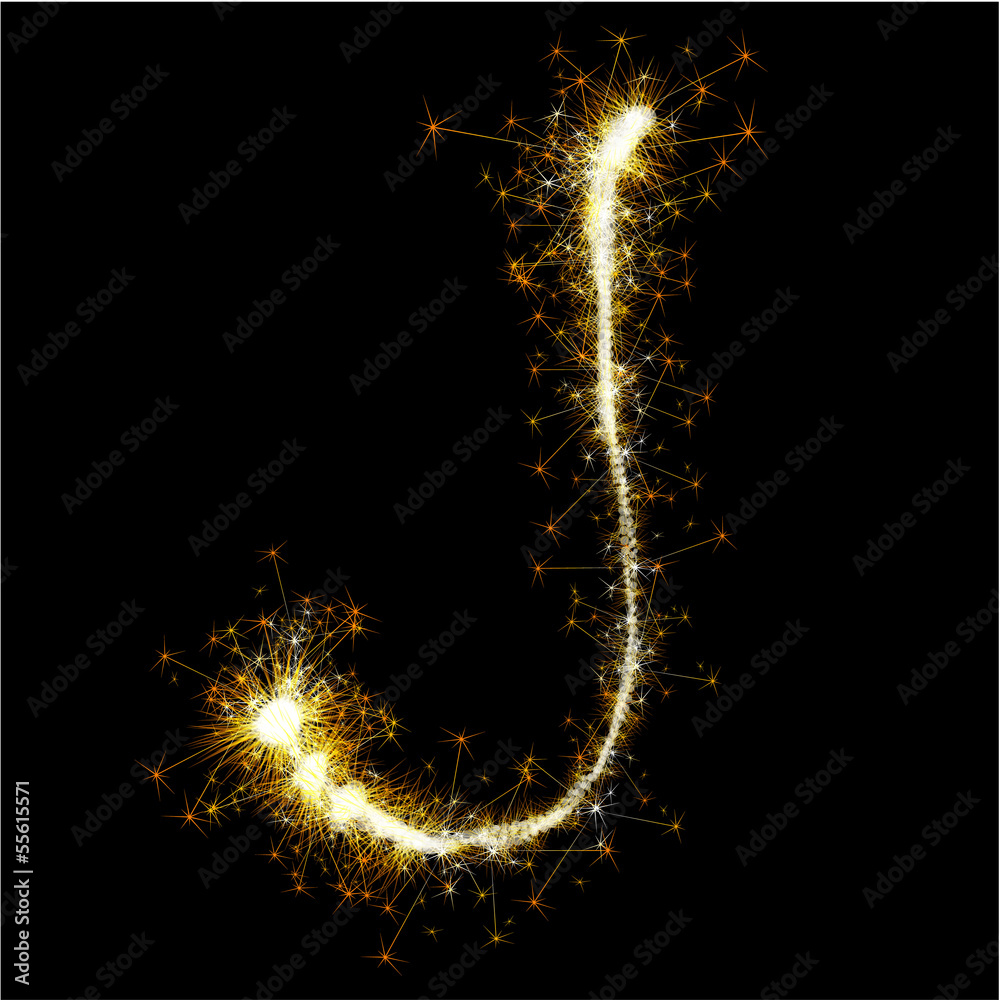 Vector sparkler alphabet.