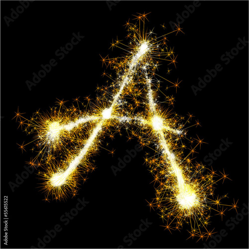 Vector sparkler alphabet.
