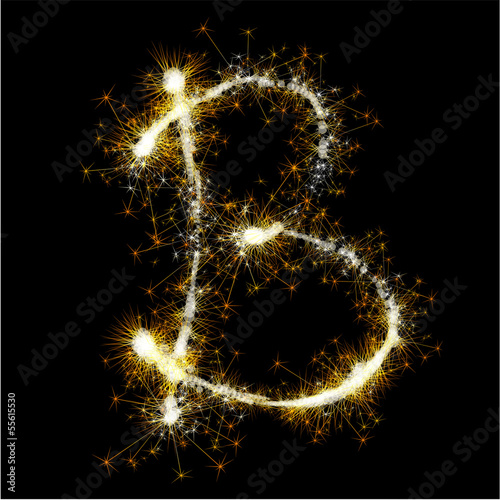 Vector sparkler alphabet.