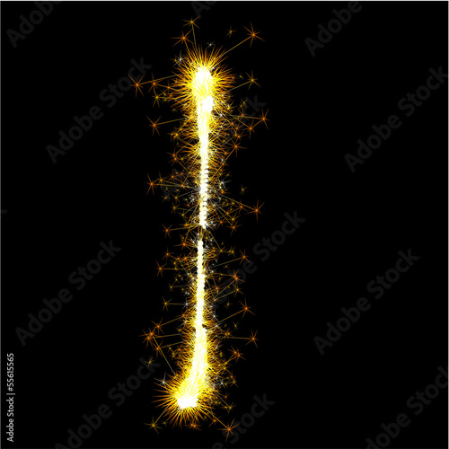 Vector sparkler alphabet.