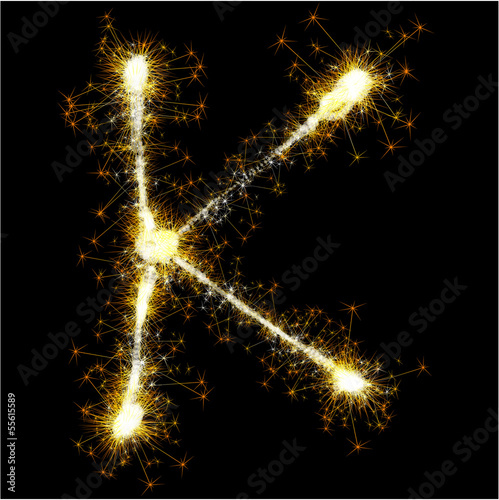 Vector sparkler alphabet.