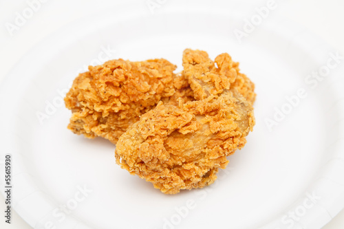 Fried Chicken Strips on White Plate