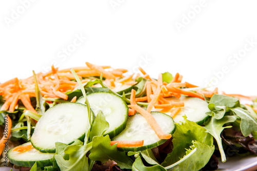 Carrots and Cucumbers on Salad