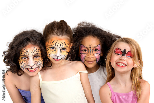 Obraz na płótnie Face painting group w salonie