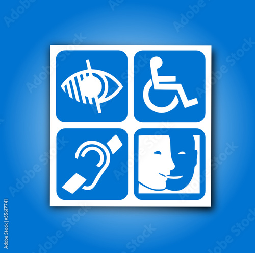 etiquette : 4 pictogrammes handicap