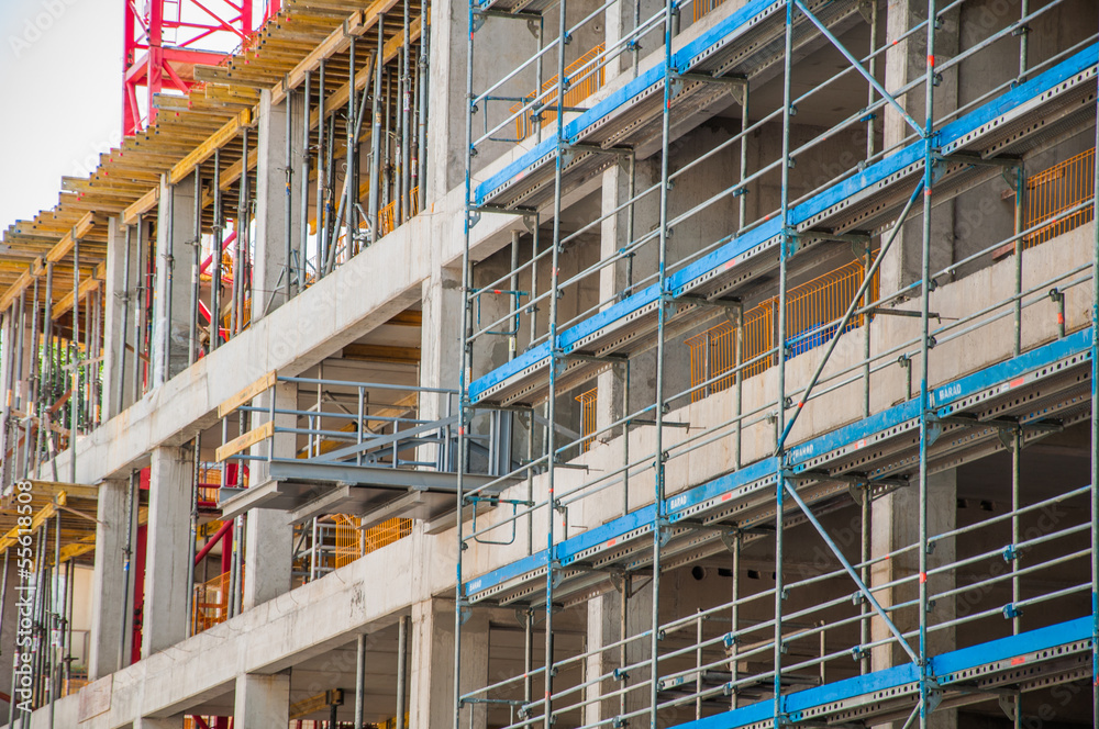 Concrete building is under construction