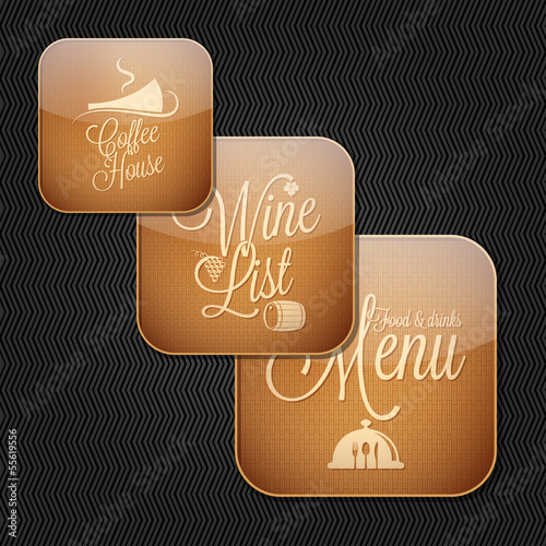 food and drinks menu icon set