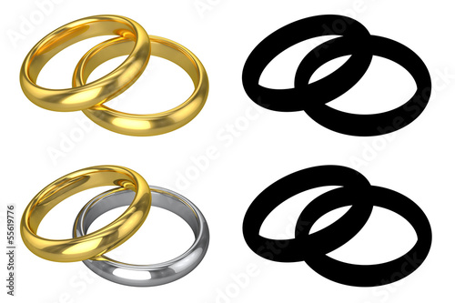 Realistic Wedding Rings - ISOLATED