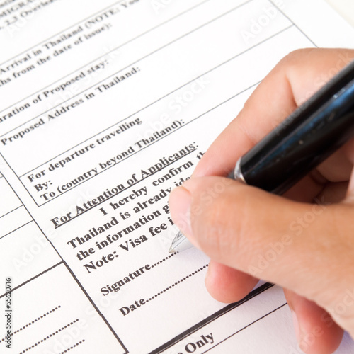 application form for visa entry,Signature