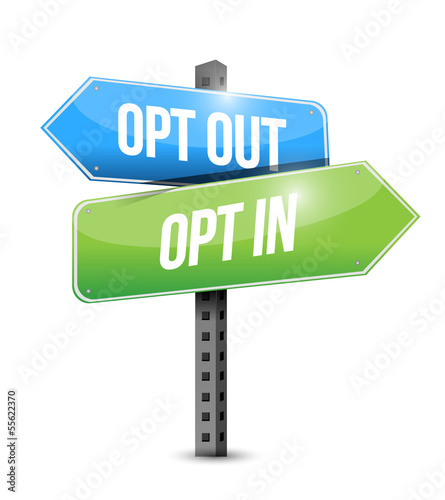 opt in, opt out road sign illustration design