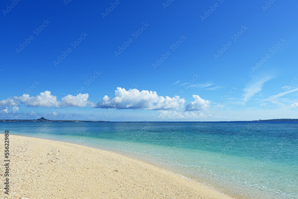 Fototapeta premium 美しい沖縄のビーチと夏空