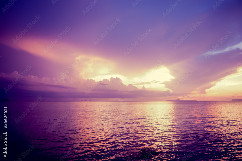 beautiful sunset on the ocean