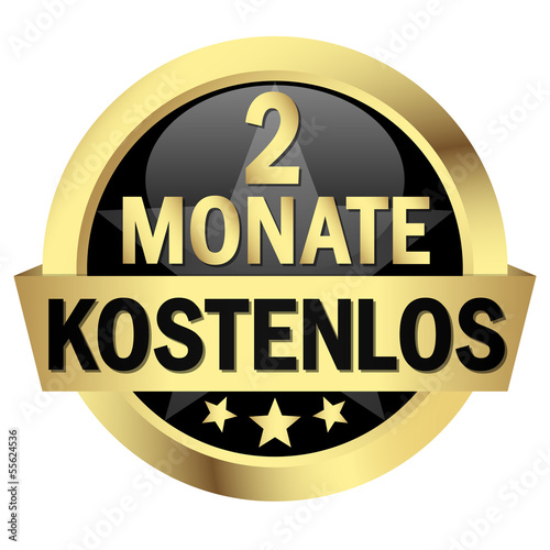 Button mit Banner " 2 MONATE KOSTENLOS "