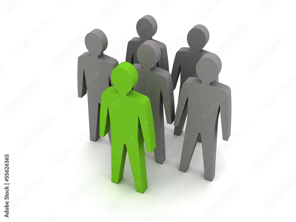 Team leader. Company boss. Teamwork. Concept 3D illustration Team leader. Company boss. Teamwork. Concept 3D illustration
