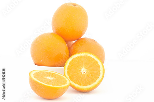 Orange fruit on white background