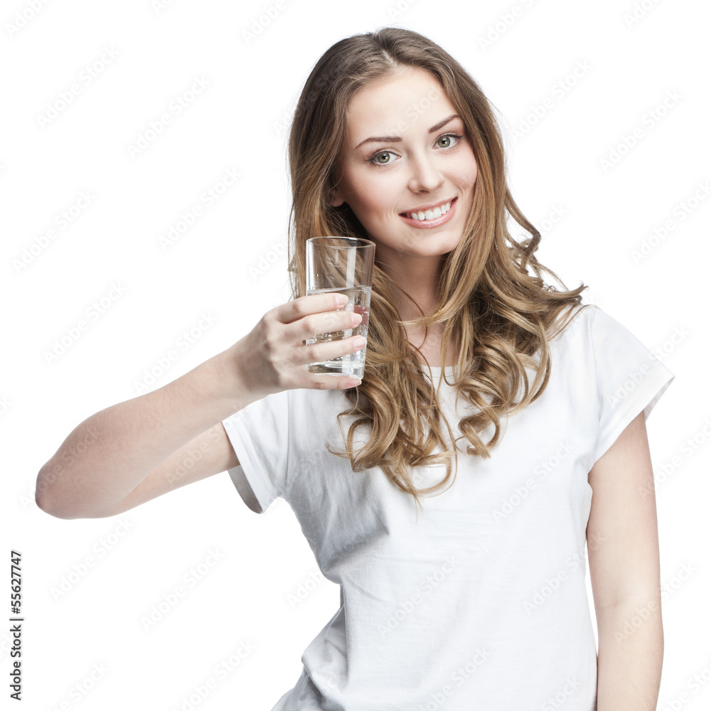 young woman holding glass of water young woman holding glass of water
