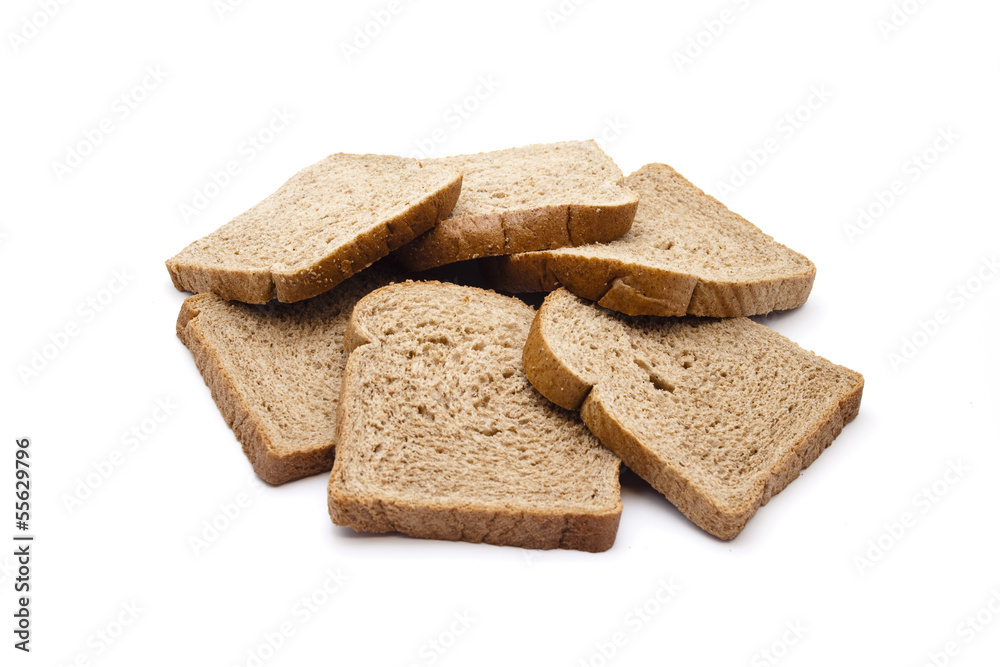 Weizen Toastbrot auf Weißem Hintergrund Weizen Toastbrot auf Weißem Hintergrund