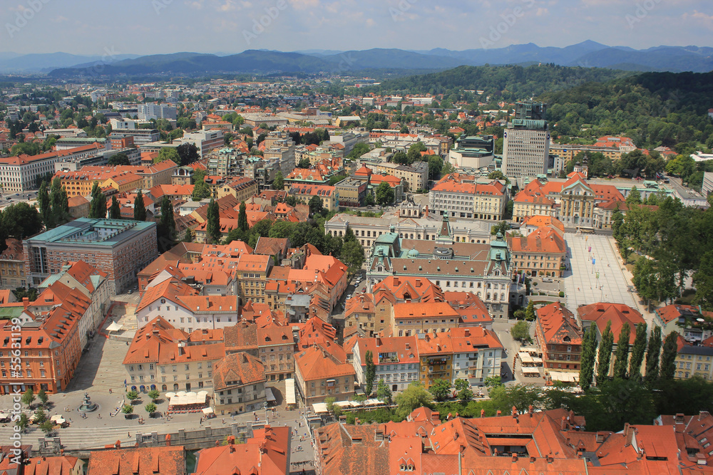 Ljubljana historic center view, Slovenia